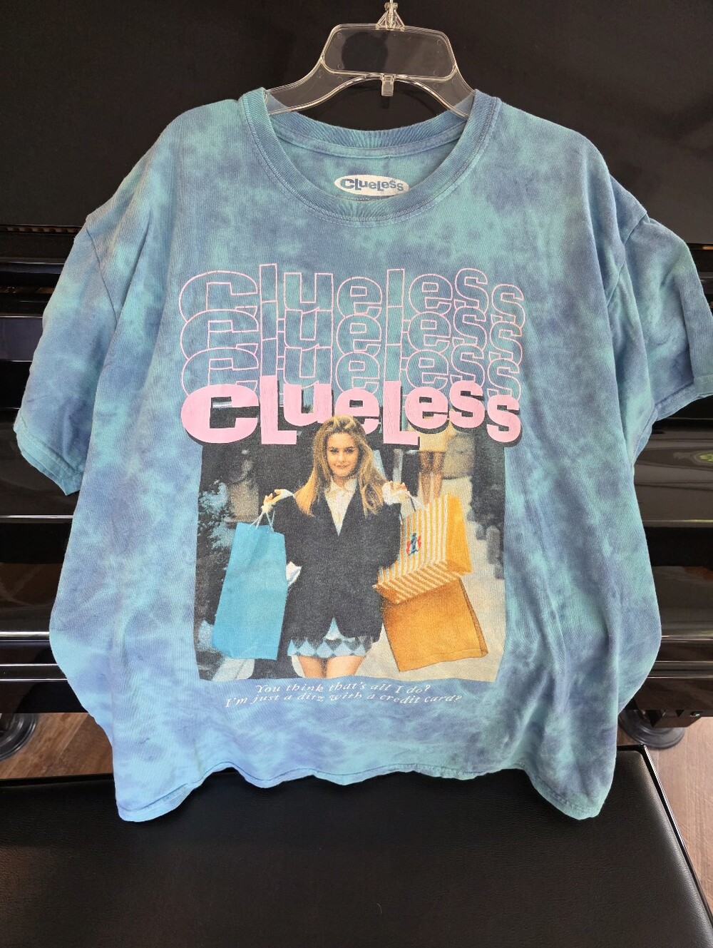 Clueless Medium Graphic Tee - Blue Tie-Dye